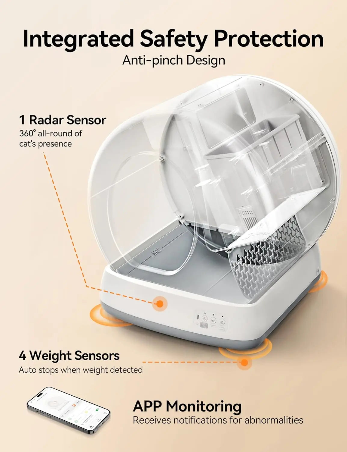 Christmas.Meowant Self-Cleaning Cat Litter Box, Integrated Safety Protection Automatic Cat Litter Box for Multi Cats,