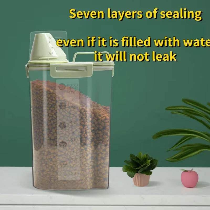 Keep your pet's food fresh and measured with our Moisture-Proof Storage Pail! Perfect for 1.5Kg/2Kg of kibble. ๐พ๐ถ๐ฑ #PetSupplies #DogFood #CatFood