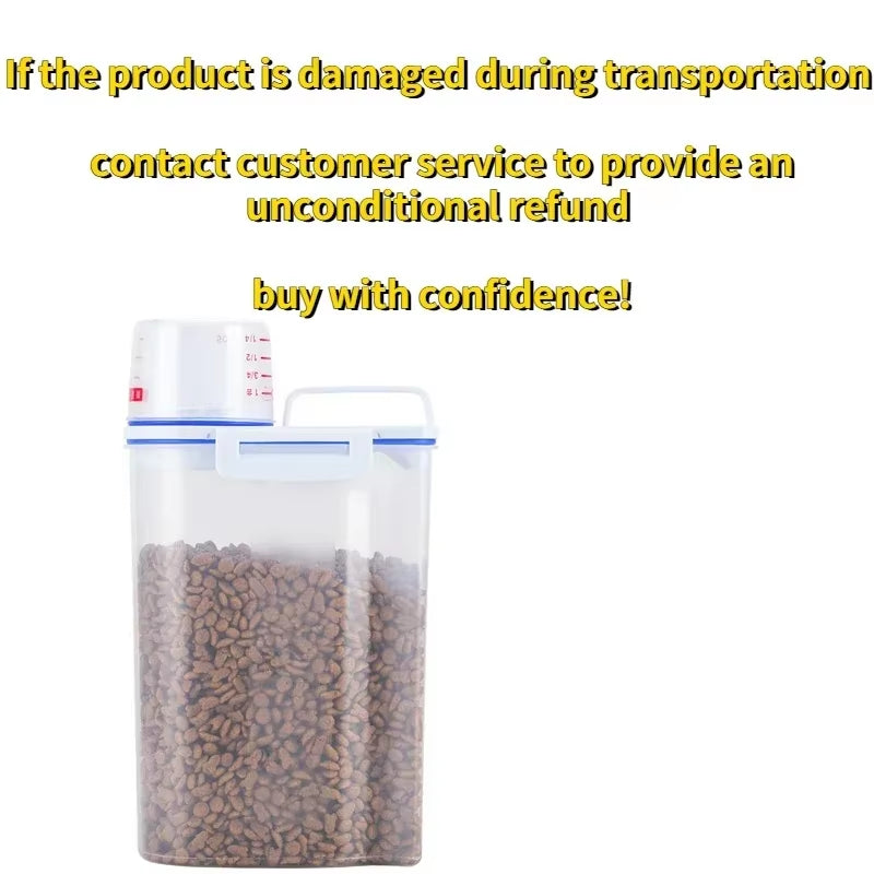 Keep your pet's food fresh and measured with our Moisture-Proof Storage Pail! Perfect for 1.5Kg/2Kg of kibble. 🐾🐶🐱 #PetSupplies #DogFood #CatFood
