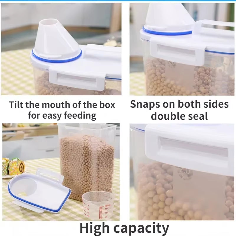 Keep your pet's food fresh and measured with our Moisture-Proof Storage Pail! Perfect for 1.5Kg/2Kg of kibble. 🐾🐶🐱 #PetSupplies #DogFood #CatFood