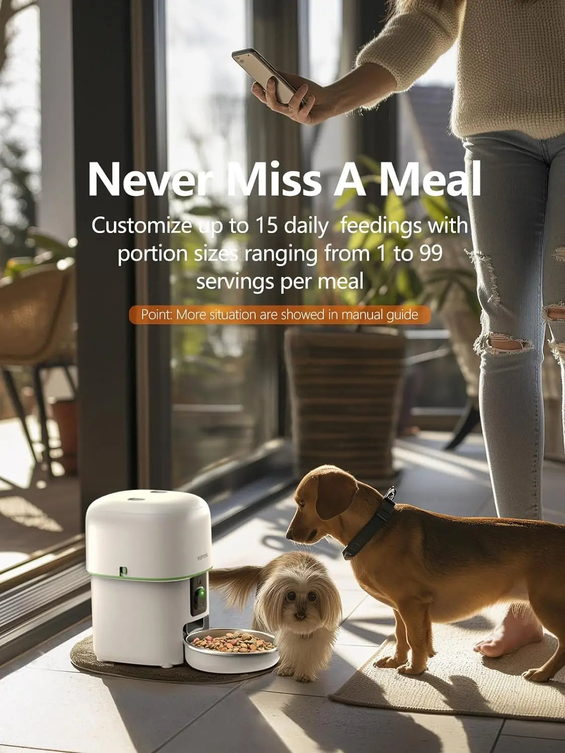 Cat Dogs Feeder 5GWIFI with 1080P Camera Cat Food Kibble Dispenser Auto Feeder for Cats Dogs Dry Food Accessories