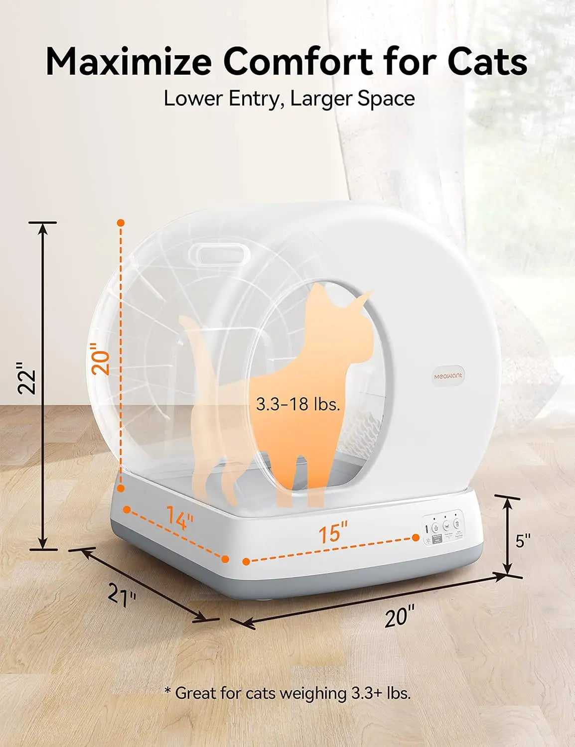 Christmas.Meowant Self-Cleaning Cat Litter Box, Integrated Safety Protection Automatic Cat Litter Box for Multi Cats,