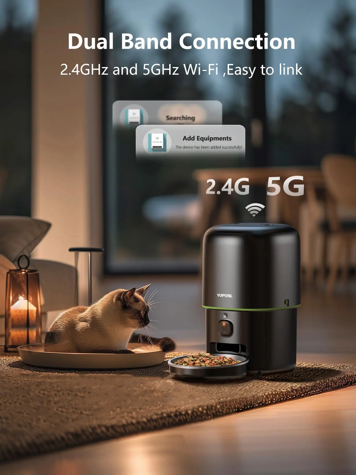 Automatic Cat Feeder Camera  Pet Smart Cat Food Kibble Dispenser Tuya Control Wifi Auto Feeder for Cats Dog Accessories