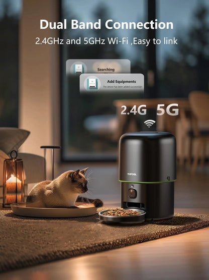 Automatic Cat Feeder Camera  Pet Smart Cat Food Kibble Dispenser Tuya Control Wifi Auto Feeder for Cats Dog Accessories