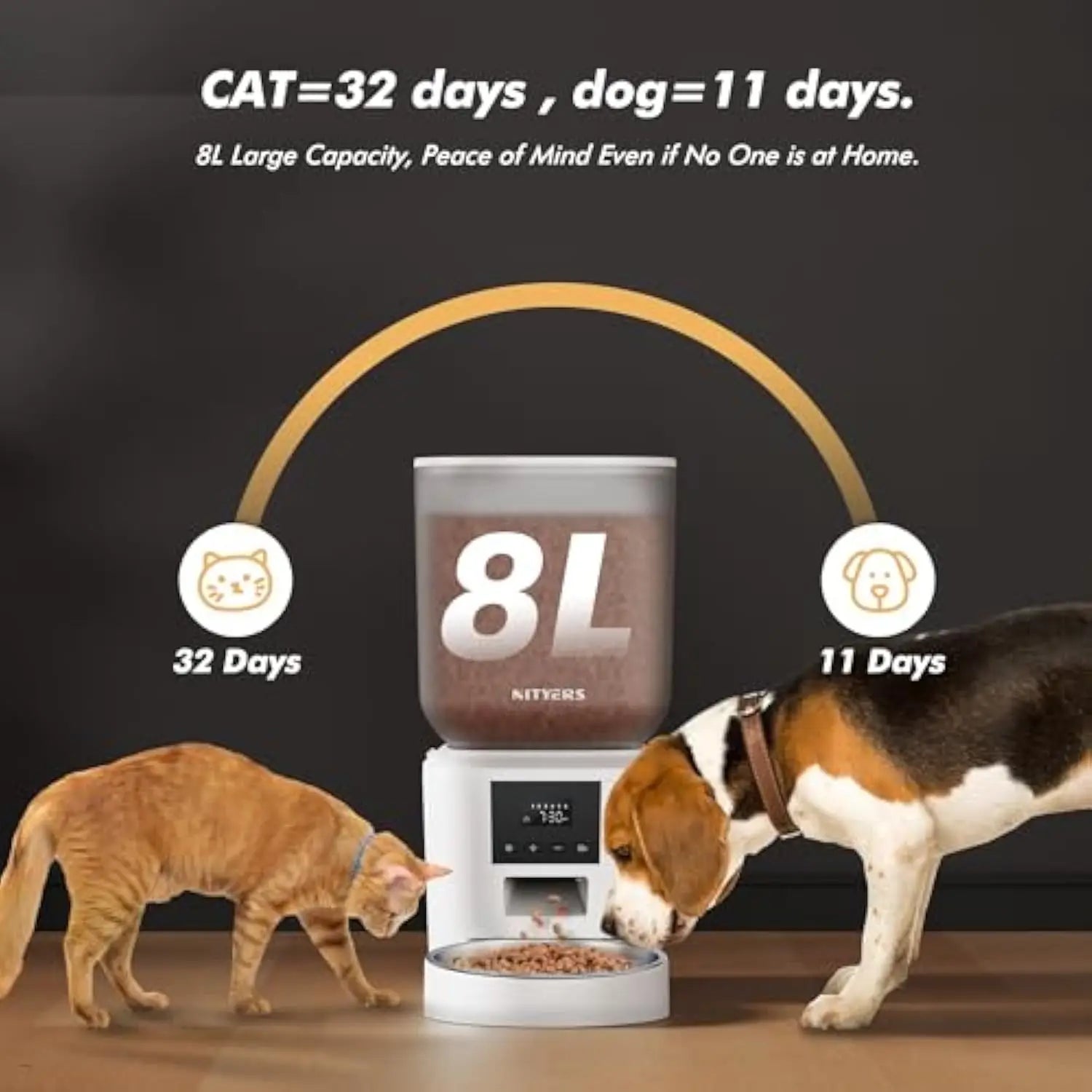 5G Automatic Cat Feeder with 1080P Camera Video Wifi Cat Food Dispenser Pet Smart Voice Recorder Remote Control Pet Auto Feeder