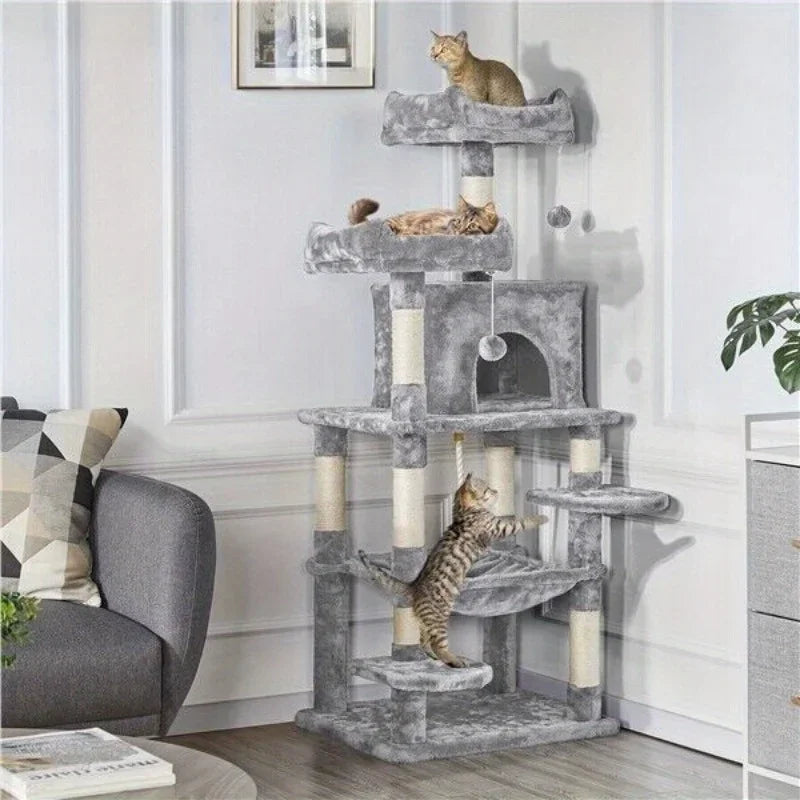 Large Cat Tree Cat Tower Playing House Condo W/Scratching Posts for Indoor Cats