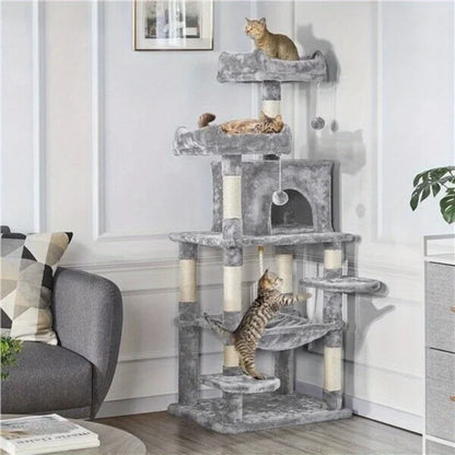 Large Cat Tree Cat Tower Playing House Condo W/Scratching Posts for Indoor Cats